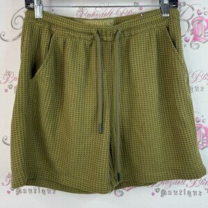 Original Paperbacks shorts pockets waffle knit Textured Green Athletic Shorts